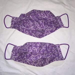 purple design face masks with filter pocket